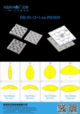 China PC Material 12 IN 1 3030 LED Lens 25°/55°/90°/120°/T2M/T3S/T4M/T5M Available Easy Installation Efficient Lighting For Street Lighting & Flood Lighting for sale