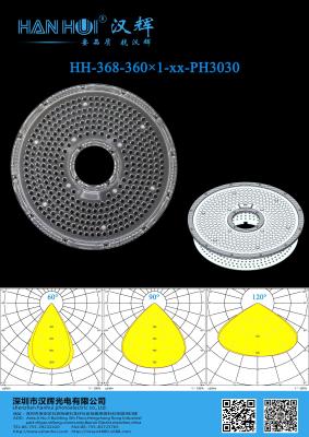 China 360 IN 1 293.14×9mm 3030LEDs High Bay Lens 60°/90°/120° Available WeatherProof For UFO High Bay Lighting for sale