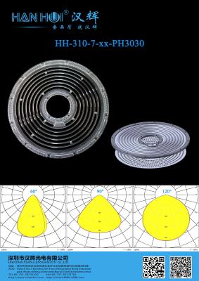 China 60°/90°/120° Disponível Lente de baía alta 293.12×8.8mm 3030 / 2835 Lente LED à venda