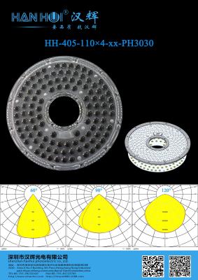 China 60°/90°/120° Available 263.03×9mm 440pcs 3030/2835LEDs Efficient Lighting Heat-Resistant Lens For UFO High Bay Lighting for sale