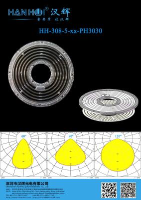 China High Transmittance 233.12×8.8mm 3030LEDs 60°/90°/120° Available Glare Reduction Enhanced Beam Uniformity UFO High Bay Lighting Application for sale