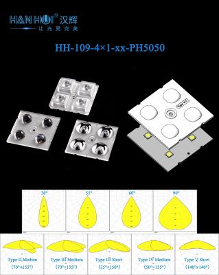 China 50×50mm Tamaño 5050 Lente LED 30°/55°/60°/90°/T2M/T3M/T3S/T4M/T5S Disponible Salida de haz de alta claridad Fácil instalación Utilizado para iluminación de inundación en venta