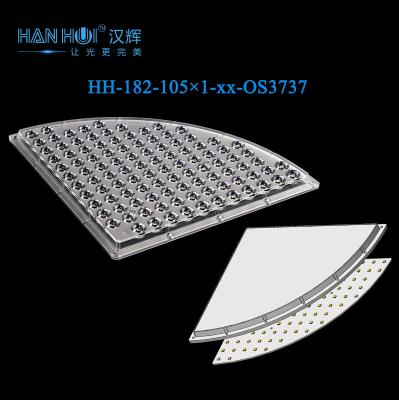 China 15°/25°/40°/60°/80° Available Low Glare Stadium LED Light Lens 219.48×219.48×14mm 105 In 1 3737&5050LEDs Optimum Transparency for sale