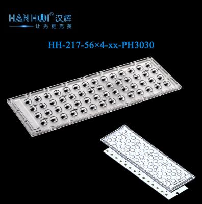 China 56×4pcs 345×130mm Size 3030LEDs Weather-Resistant Enhanced Luminosity 92% Transmittance Lens For Parking Lot Lighting for sale