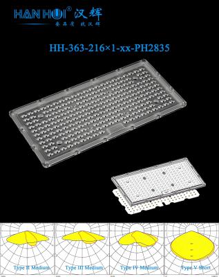 China T2M/T3M/T4S/T5 Beschikbaar 216 In 1 2835LED's Superieure lichtbeheersing Anti-Dazzle Street Duurzame ontwerpverlichtingslens Te koop