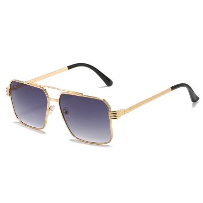 China Fashion Sunglasses Classic Square Sunglasses For Men Unique Designer Temple Blue Green Uv400 Driving Sun Glass Shades for sale