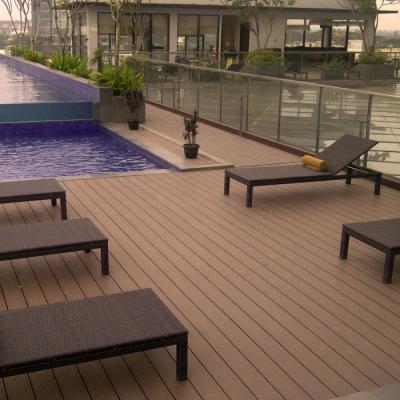 China Modern Exterior Wood Decking Material WPC Plastic Composite Embossing wpc Decking for sale