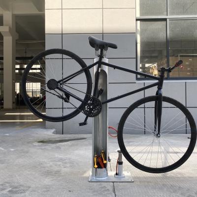 China Carbon Steel Fixit Work Bike Rack Outdoor Public Air Kit Prime Bike Pump Repair Tools Service Station for sale