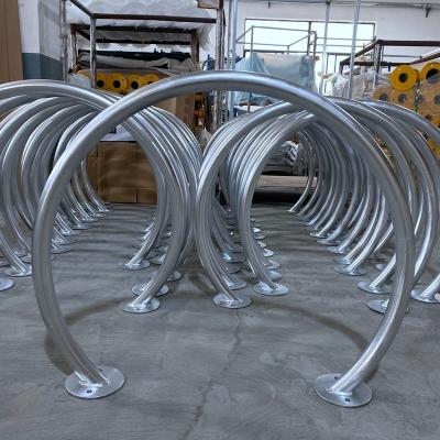 China Carbon Steel Hot Dip Galvanized Surface Mounted Round Bike Rack for sale