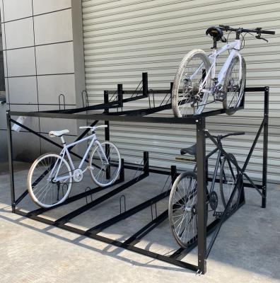 China Carbon steel Octo High Density Indoor Two Tier 10 Bikes Bike Storage Rooms Rack for sale