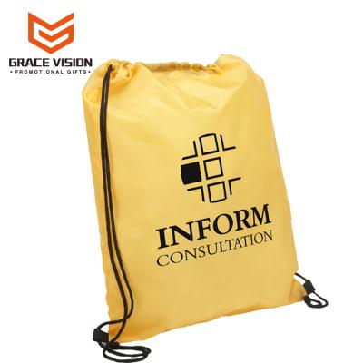 China Eco-friendly Promotional Cheap Custom Polyester Nylon Drawstring Bag Backpack for sale