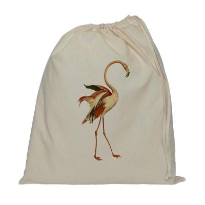 China Eco Friendly White Shopping Bag 100% Cotton Gym Bag Custom Drawstring Bag for sale