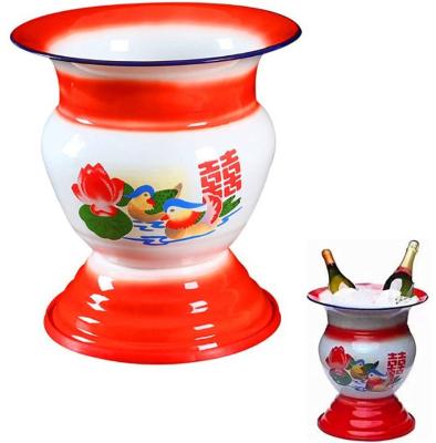 China New New Classic/Postmodern Classical/Postmodern Chinese Traditional Fruit Basket Enamel Fruit Basket Home Decoration Storage Boxes for Home Chinese Antique Fruit Ice Wine Vase for sale