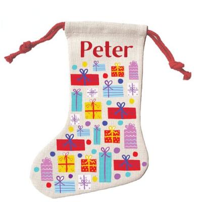 China Eco Friendly Eco Friendly Cheap Christmas Canvas Sublimation Stocking For Heat Transfer for sale