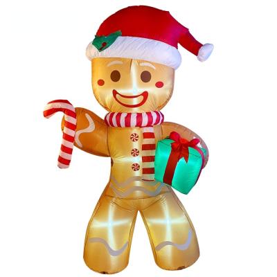 China Christmas Garden Party Kids Yard Kids Toys/Christmas Toys/Large Inflatable Yard Party Christmas Decoration Ourwarm 8FT Gingerbread Man With LED For Outdoor Decor for sale