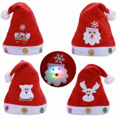 China Colorful Battery Operated Christmas Gift Christmas Gift Snowman Tree Light Knit Christmas Felt Stars Led Lamp Santa Hat for sale