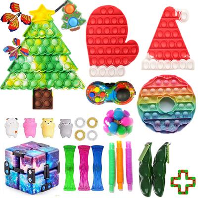 China Durable Goods DDA2185 ADD Toys ADHD Toys Silicone Stress Reliever Squishy Sensory Bubble Autism Squishy Sensory Set Kids Stress Anti Football for sale