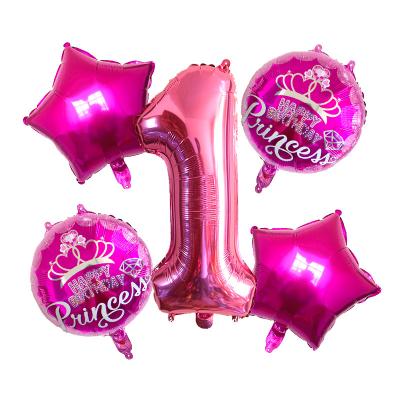 China 32 Inch Number Foil Balloon Decorations Happy Birthday Balloons Decorations Crown Balloons 1 2 3 4 5 6 7 8 9 Years Old Kids Boys Girls Happy Birthday Balloon Decor baby shower for sale