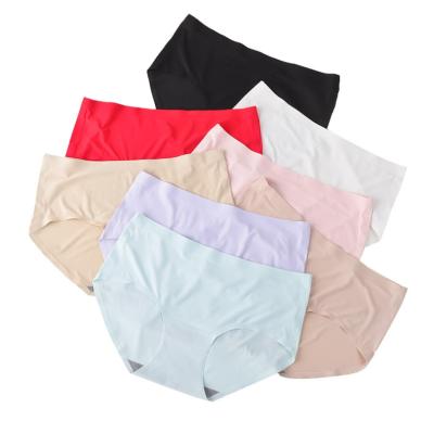 China Antibacterial Antibacterial Women Panties High Elasticity Ice Silk Seamless Lady for sale