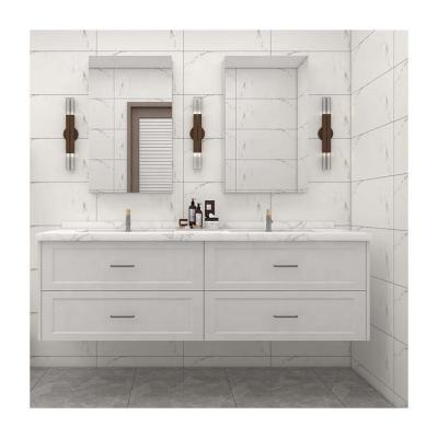 China JYcasa New Designs Modern Bathroom Vanities White Paint Simple Design Bathroom Vanity Supplier for sale