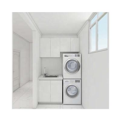 China Modern Wholesale Laundry Storage Factory JYcasa White Laundry Cabinet Bathroom Vanity Supplier for sale