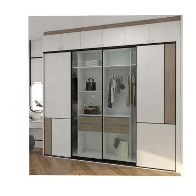 China JYcasa New Design 2 Adjustable Glass Door Wooden Wardrobes 4(Other) Sliding Doors Closet Wardrobe For Villa for sale