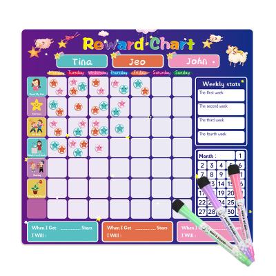 China Paper+PET+Magnet/PVC+Magnet 2021 Hot Sales Dry Erasable Reusable Magnetic School Education Board Reward Chart for sale