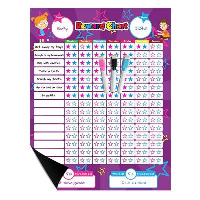 China Shape Hot Sell Magnetic Kids Stars Responsibility And Reward Chore Chart For Kids for sale