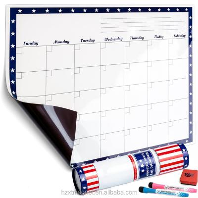 China Shape Hot Sale Fridge Magnet Calendar Flexible Magnetic Whiteboard Fridge Dry Erase Calendar for sale