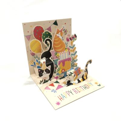 China Europe/America/Oceania Manufacturing Best Sell Handmade 3D Pop Glitter Birthday Card With Custom Logo for sale