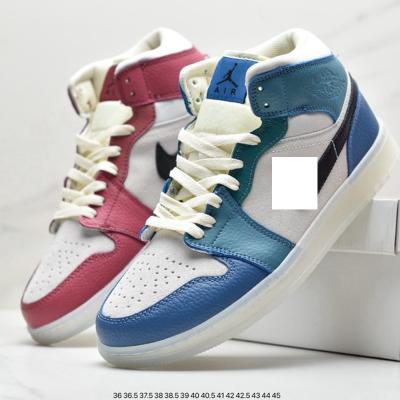 China Basketball Shoes 1S Og Obsidian Court Red Blue CUSHIONING For Men Women Sports Sneakers High Nk Style Basketball Shoes for sale