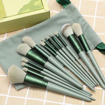 China Angular Blush Color Face Eco-friendly Eye Make Up Brush 13pcs Portable Reading Brushes OEM With Bags for sale