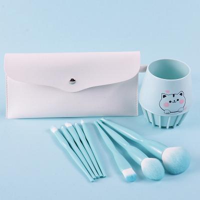 China Angular Blush 2022 Fashion Design Colorful 8Pcs Makeup Set Brush With Delicate Cosmetic Bag for sale