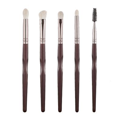 China Angular Blush High Quality Precious White Horsehair Eyeshadow Brush 5pcs Travel Professional Packing Style for sale