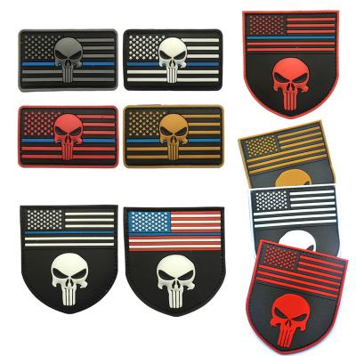 China 3D America Flag Sniper 3D PVC Skull PATCH Navy Rubber Seal Patches Badge for sale