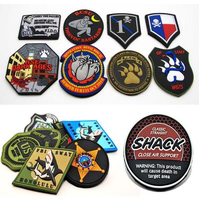 China 3D Round Cartoon Character Pattern PVC Flag Patch Velcro Tactical Badge Animal Patch for sale