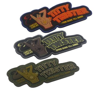 China 3D PVC Patch TITTY TORNADO Fashion Tactical Military Hook Patch Rubber Patches Armband Combat Badges For Clothing Backpack for sale