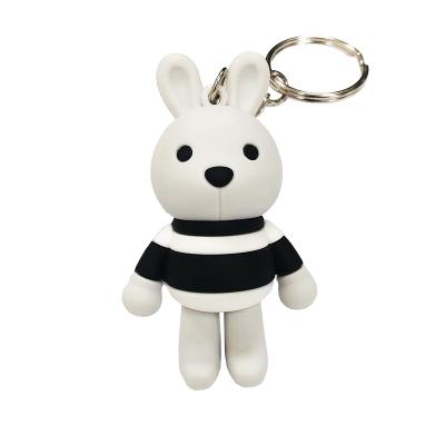 China Toy Personalized Promotional Gift Silicone PVC Key Chain Rubber Stereoscopic Doll Wholesale Rubber Key Chain Tag for sale