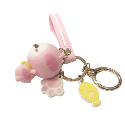 China Fashion brand rubber doll cute rubber doll key chain 3d cartoon character ladies car gift main chain souvenir for sale