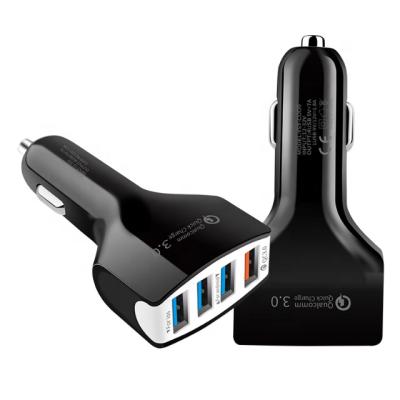 China Retail Wholesale Multi Port Car Charger 4 USB Port Fast Charging QC3.0 Port Charger for sale