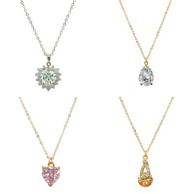 China Fashion Jewelry Girlfriend Crystal Heart Necklace Birthstone Pendant Necklace for sale