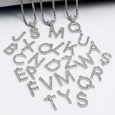 China BOHEMIA Personalized Zircon Bisuteria Tennis Letter Charm Necklace for sale