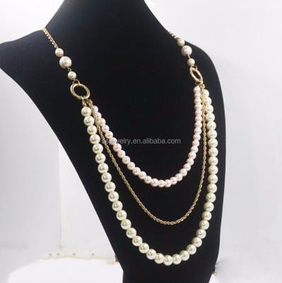 China Latest Trendy Design Pearl Gold Pearl Necklace Freshwater Patterns for sale