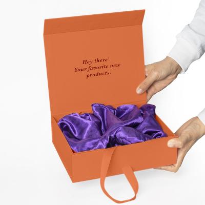 China Recyclable 2023 New arrival orange color customized size gift box paper box for sale