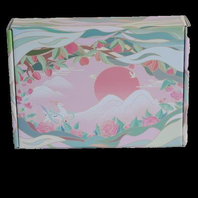 China Bio-degradable Custom logo design Pink corrugated cardboard folded mail paper packaging mail underwear cosmetics mail box for sale