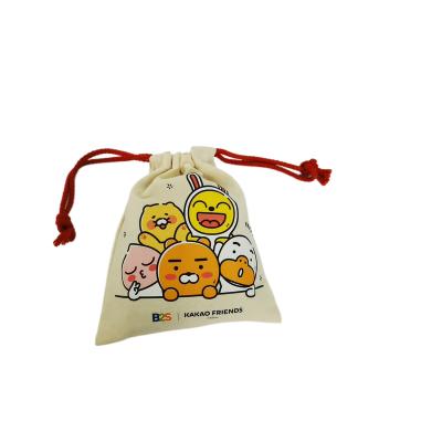 China BIODEGRADABLE Proomotional Small Wedding Linen Cotton Gift Jewelry Bag Custom Logo Printed Cotton Linen Drawstring Pouch for sale