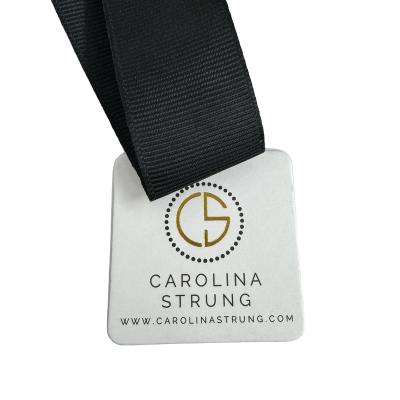 China Waterproof luxury custom printing fashion garment tag clothing swing tag hang tags for garment for sale