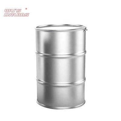 China 200L Oil Storage Round Stainless Steel Oil Can With Ring Lid Lock for sale