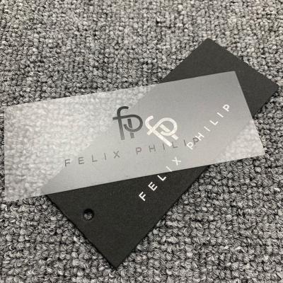 China Sustainable Custom Black Card With Metal Silver Foil Hanger Tag for sale