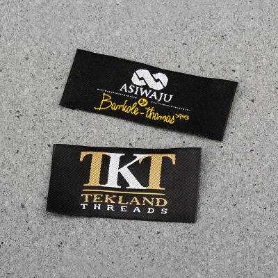 China Sustainable High Quality Clothing Woven Damask Label For Clothing Collar for sale